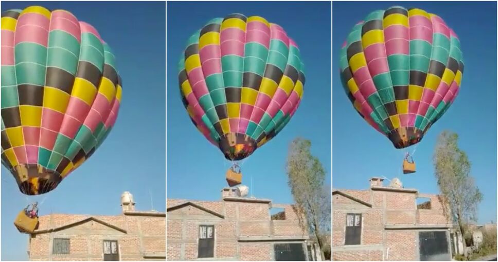 VIDEO: Globo choca contra casa y tira un tinaco en León