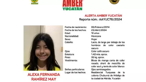 Alerta Amber_ Buscan a la niña Alexa Ramírez tras desaparecer en Yucatán