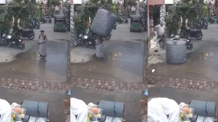 Tinaco cae del cielo y %22atrapa%22 a una mujer.jpg