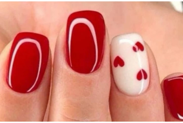 uñas corazones