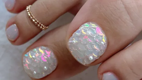 uñas para pies sirena vacaciones playa
