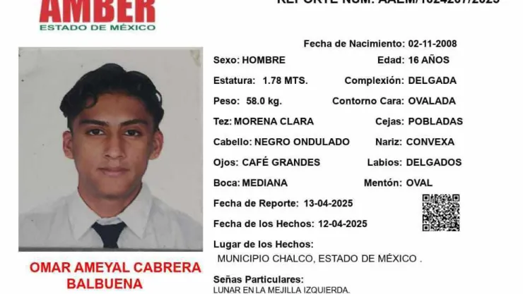 Omar Ameyal Alerta Amber Estado de México