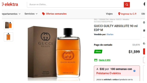 perfume elektra precio