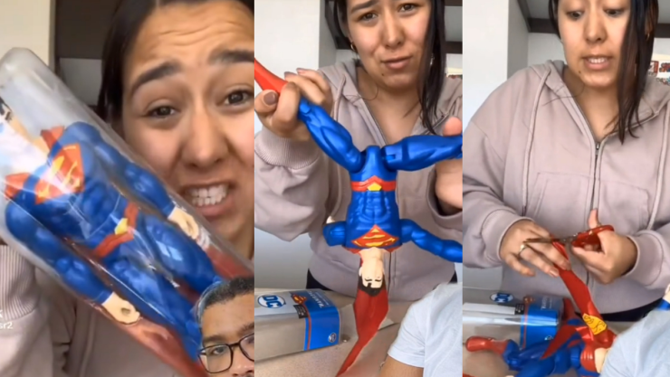 Mujer rompe muñeco de su novio