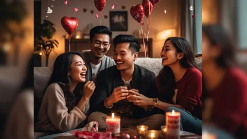 Fiesta de San Valentín entre amigos