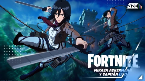 Capitán Levi y Mikasa Ackermann en Fortnite