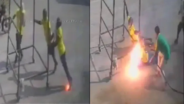 Fuerte VIDEO | Trabajadores mueren tras una potente descarga eléctrica; quedaron parcialmente calcinados
