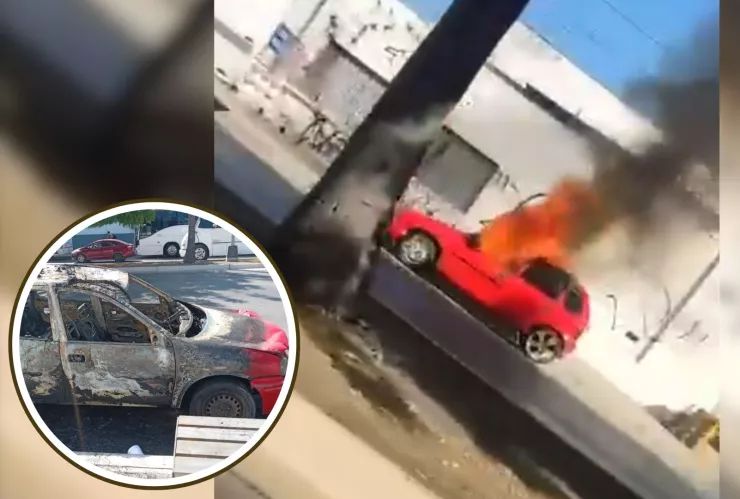 Se incendia auto en Mazatlán
