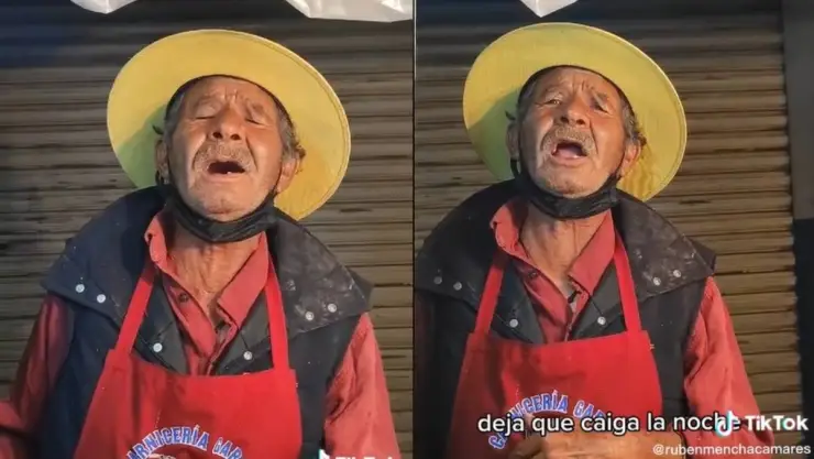 Taquero canta como Pedro Infante.