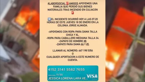 Piden apoyo para familia que perdió todo en incendio, en Culiacán