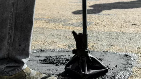 Trabajos de mantenimiento en la autopista México-Cuernavaca