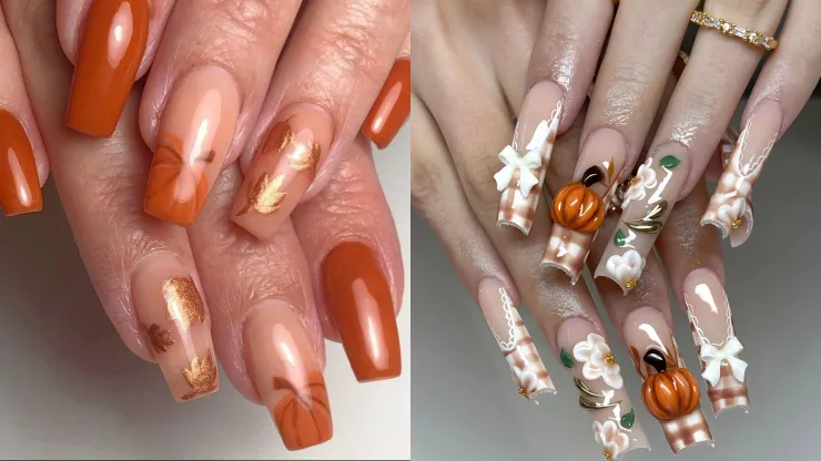 Uñas color naranja