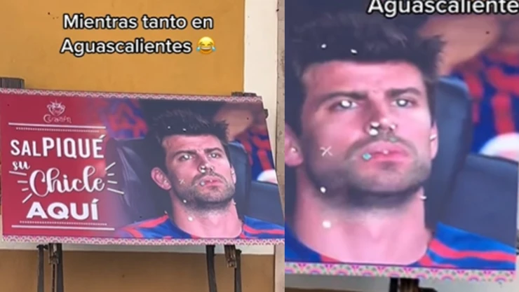 Gerard Piqué en una lona