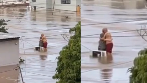 Pareja atrapada inundación Poza Rica