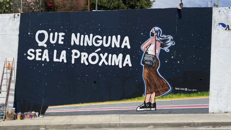 Mural de Debanhi pintado en Tijuana