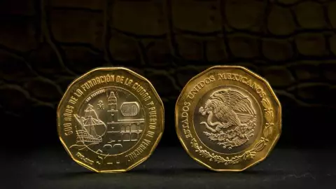 Moneda conmemorativa 500 años Veracruz.