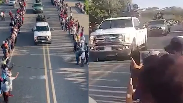 VIDEO Con aplausos y vivas, reciben a presuntos miembros del Cártel de Sinaloa en Chiapas