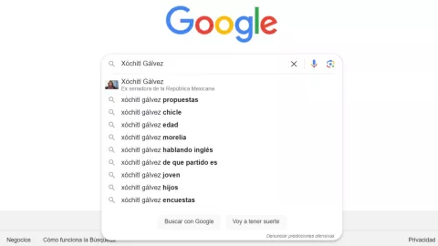 Xóchitl Gálvez y Claudia Sheinbaum en Google