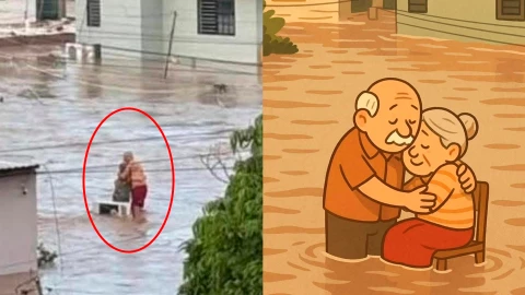 Inundaciones en Veracruz: pareja de adultos mayores salva su vida al refugiarse en el techo de su casa