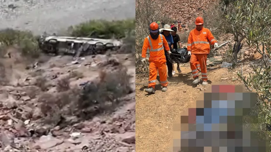 Imágenes devastadoras del trágico accidente que dejó más de 30 muerto: Camión de pasajeros cayó a un barranco en Perú