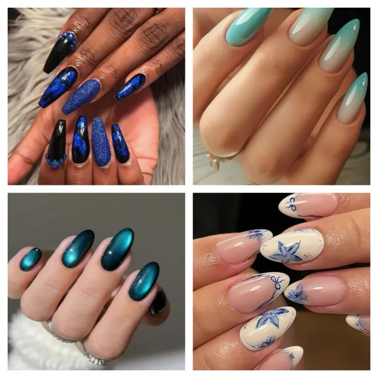 Uñas acrílicas azules