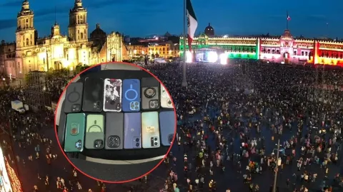 Detienen a adolescente con 13 celulares robados en el Grito de Independencia en el Zócalo