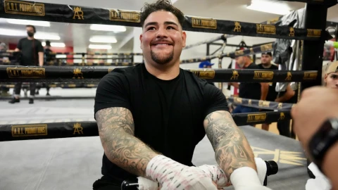 Andy Ruiz en entrenamiento para pelea ante Luis Ortiz