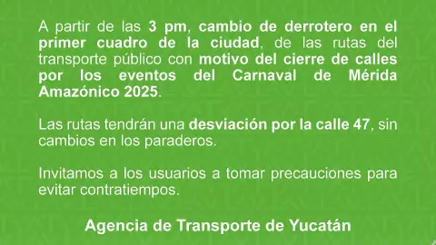 comunicado cambio de paraderos