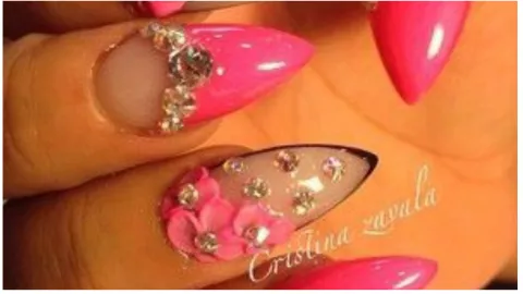 uñas buchonas rosas transparentes