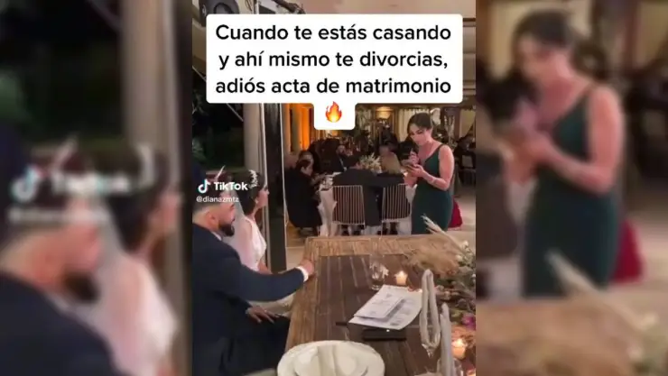 Minutos después de casarse, esposo QUEMA acta de matrimonio (VIDEO)