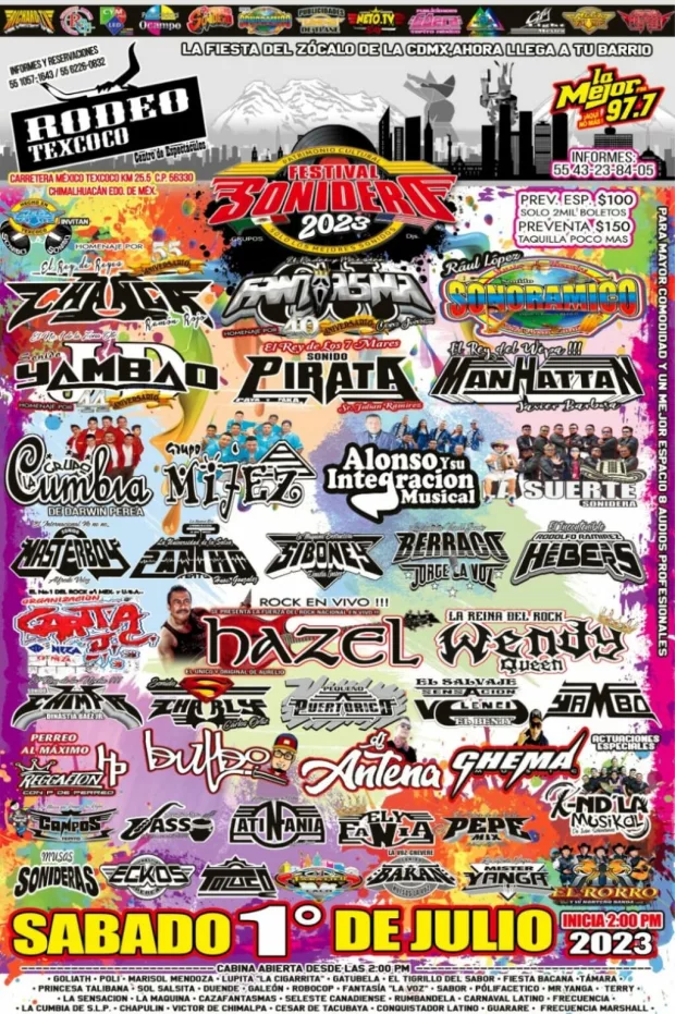 Cartel del Festival Sonidero 2023 en Texcoco