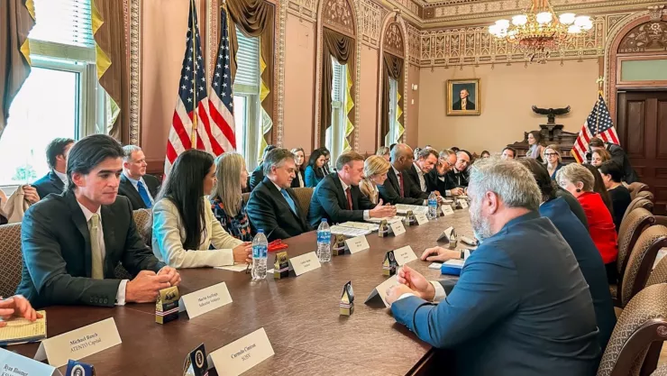 Una reunión de los líderes del programa en la Casa Blanca.