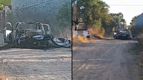 Camioneta calcinada en Limita de Itaje