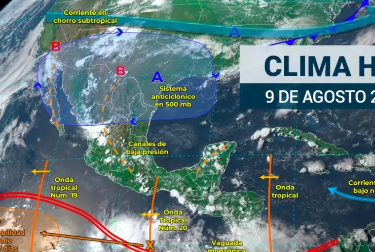 Clima en México 9 de agosto de 2023