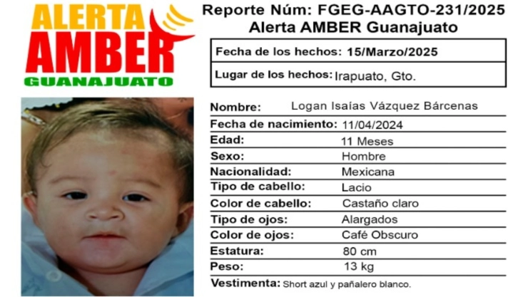 Alerta Amber: ¡Urgente! Logan Isaías Vázquez Bárcenas desapareció en Irapuato