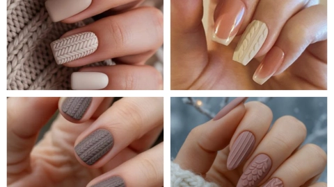 diseños de uñas efecto suéter
