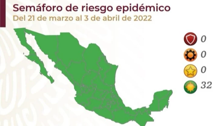 Semáforo Covid estados 21 de marzo 3 de abril