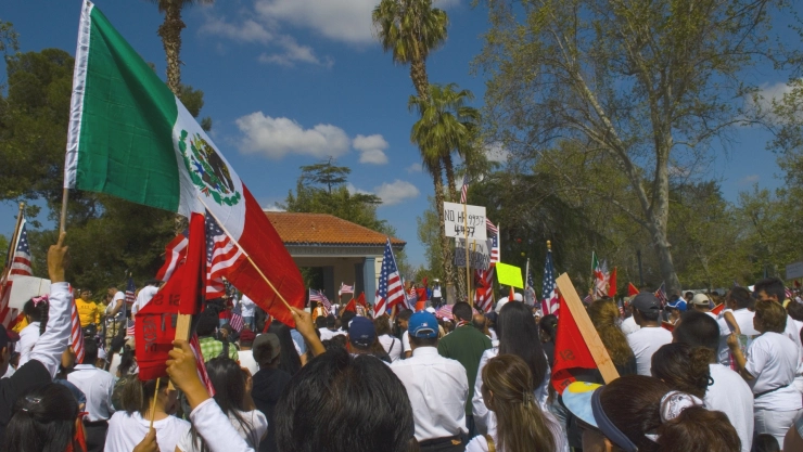 Marcha de inmigrantes mexicanos en California