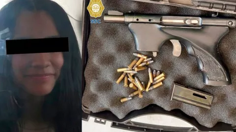 Jóvenes intentan entrar con subametralladora a parque de diversiones en CDMX