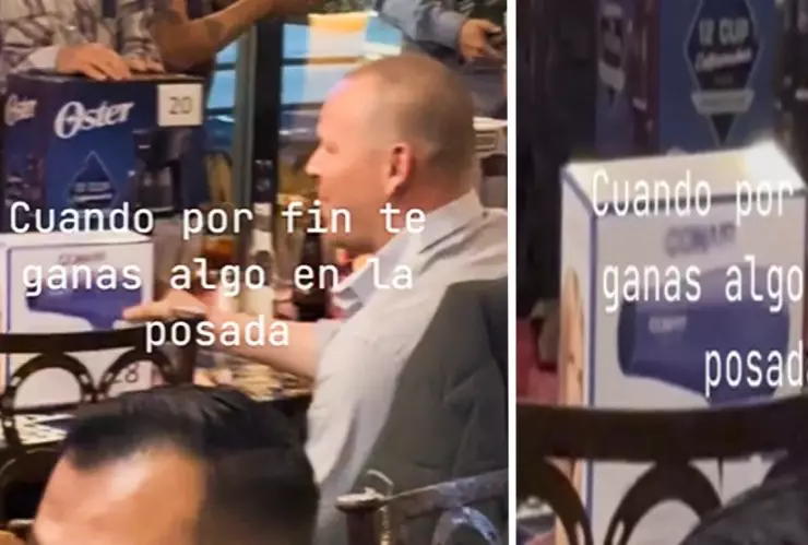 Hombre calvo se gana secadora en rifa