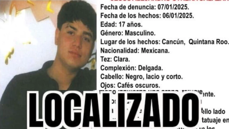 Desactivan alerta AMBER: Después de casi 1 año desaparecido, localizan a Jesús Alejandro Utrera Salazar, menor de 17 años; lo buscaban en Cancún
