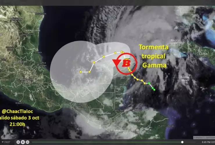 La tormenta tropical Gamma se podrá convertir en hurácán