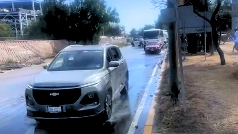 Fuga de agua La Muralla León hoy