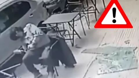 VIDEO SENSIBLE: Un vidrio cayó desde un cuarto piso y casi mata a un hombre en Argentina