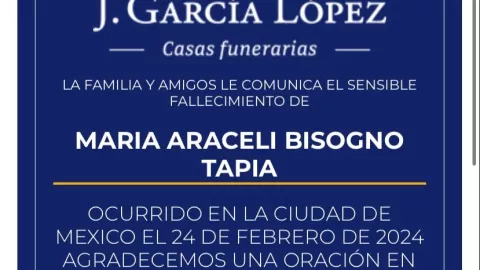Confirman la muerte de Araceli Bisogno, madre del conductor Daniel Bisogno