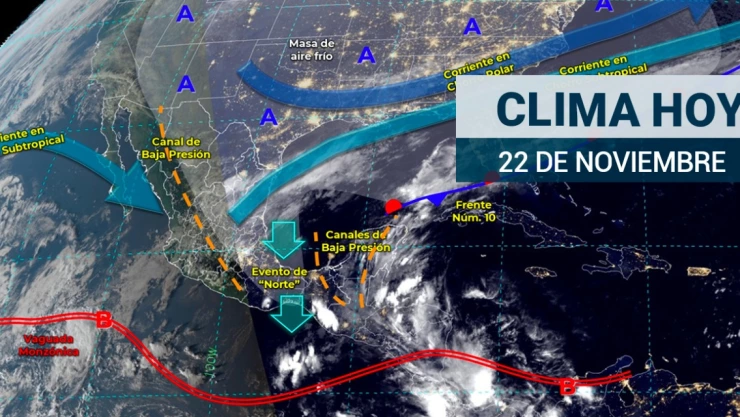 Clima en México 22 de noviembre: Lluvias y más frío en el país