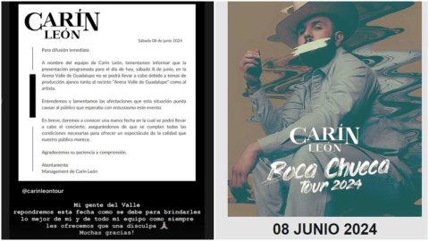 Concierto de Carín León fue pospuesto en Ensenada.