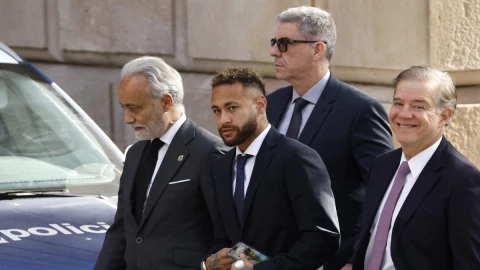 Neymar llegando a juicio en Barcelona