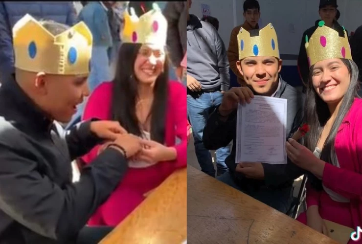 Joven se casa con su maestra de prepa.