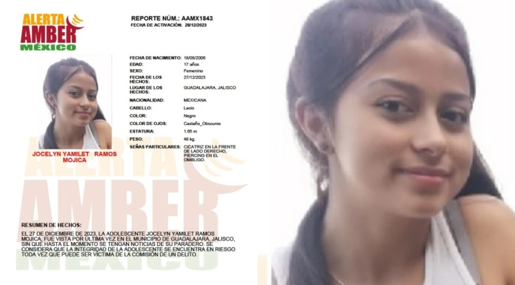 Alerta amber Joselyn Yamilet Ramos Mojica Jalisco